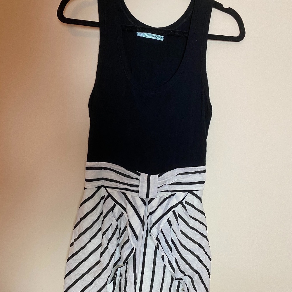 Black and White Striped Mini Dress